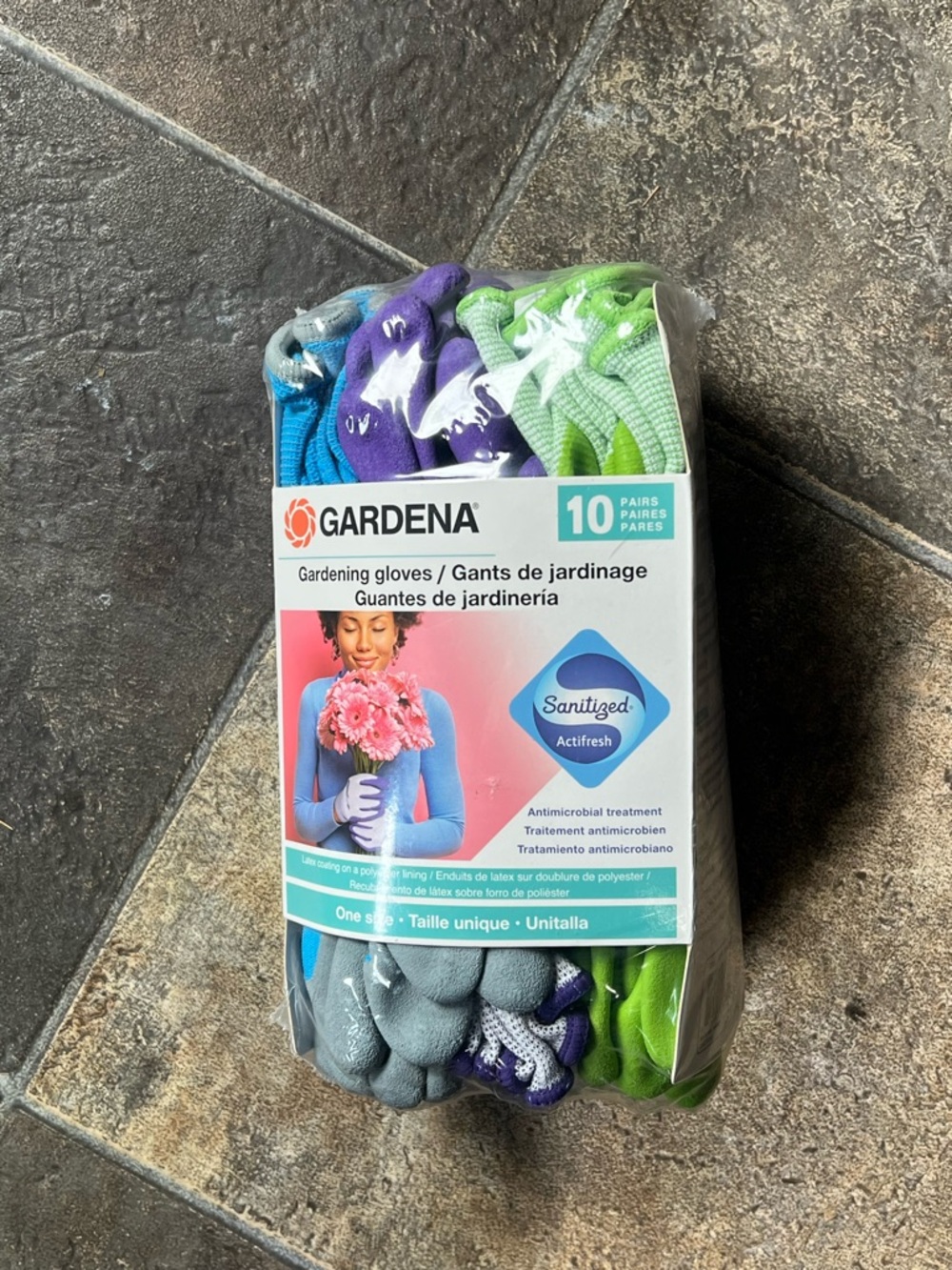 Women's Gardening Gloves Pack - Blue, Purple & Green (10 Pairs)